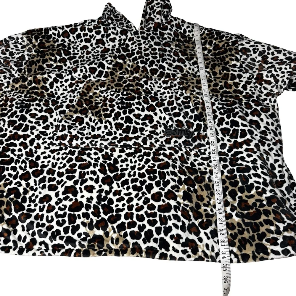 The Comfy Leopard Print Hoodie Women One Size Black Wearable Blanket Oversized